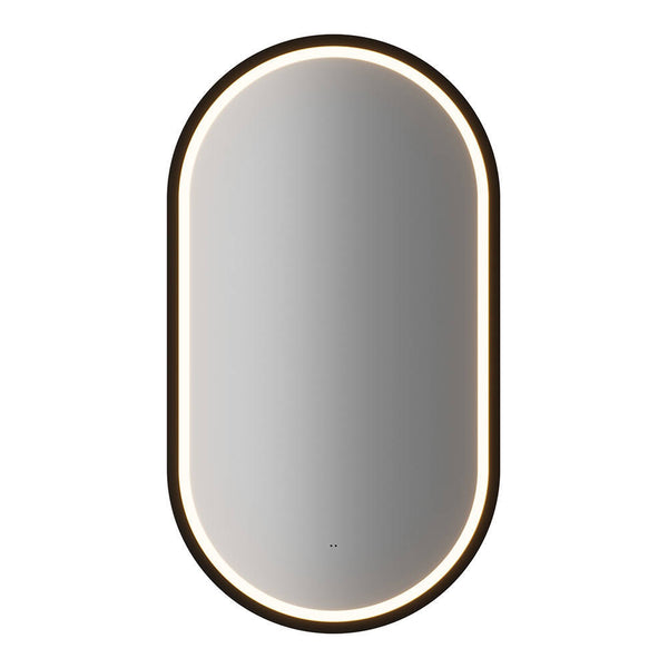 Waschtisch Skelbolu 50x57x39 cm LED-Spiegel Eicheoptik [en.casa]