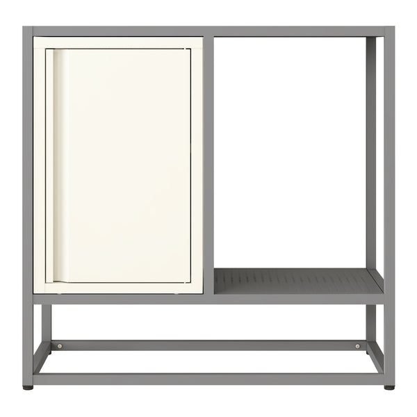Sideboard Burlöv Stahl 70x72x35 cm Grau/Weiß [en.casa]
