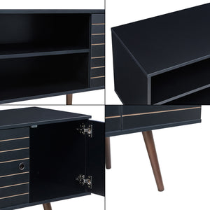 Fernsehschrank Vare 160x40x66 cm Schwarz [en.casa]