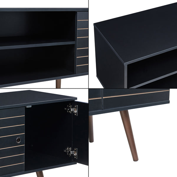Fernsehschrank Vare 160x40x66 cm Schwarz [en.casa]