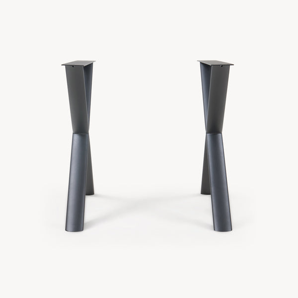 Tischgestell Klixjö 2er-Set Stahl 72x70x10 cm Schwarz [en.casa]