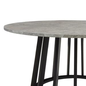 Couchtisch Buzzard Ø90x45 cm Schwarz/Betonoptik [en.casa]