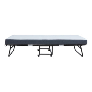 Metall-Klappbett Borjavle mit Matratze 200x90cm Schwarz [en.casa]