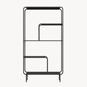 Bücherregal Færder Stahl 145x76x33 cm Schwarz [en.casa]