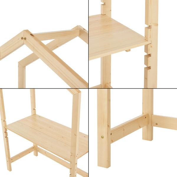 Kinderschreibtisch Suså 110x50x160cm Kiefernolz [en.casa]