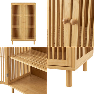 Beistellschrank Grong Bambus [en.casa]