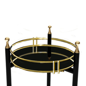 Blumenständer Oulainen 79x28x28cm Schwarz/Gold [en.casa]