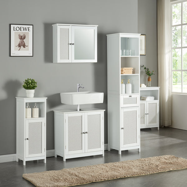 Spiegelschrank Karlsøy 50x60x15cm Weiß [en.casa]