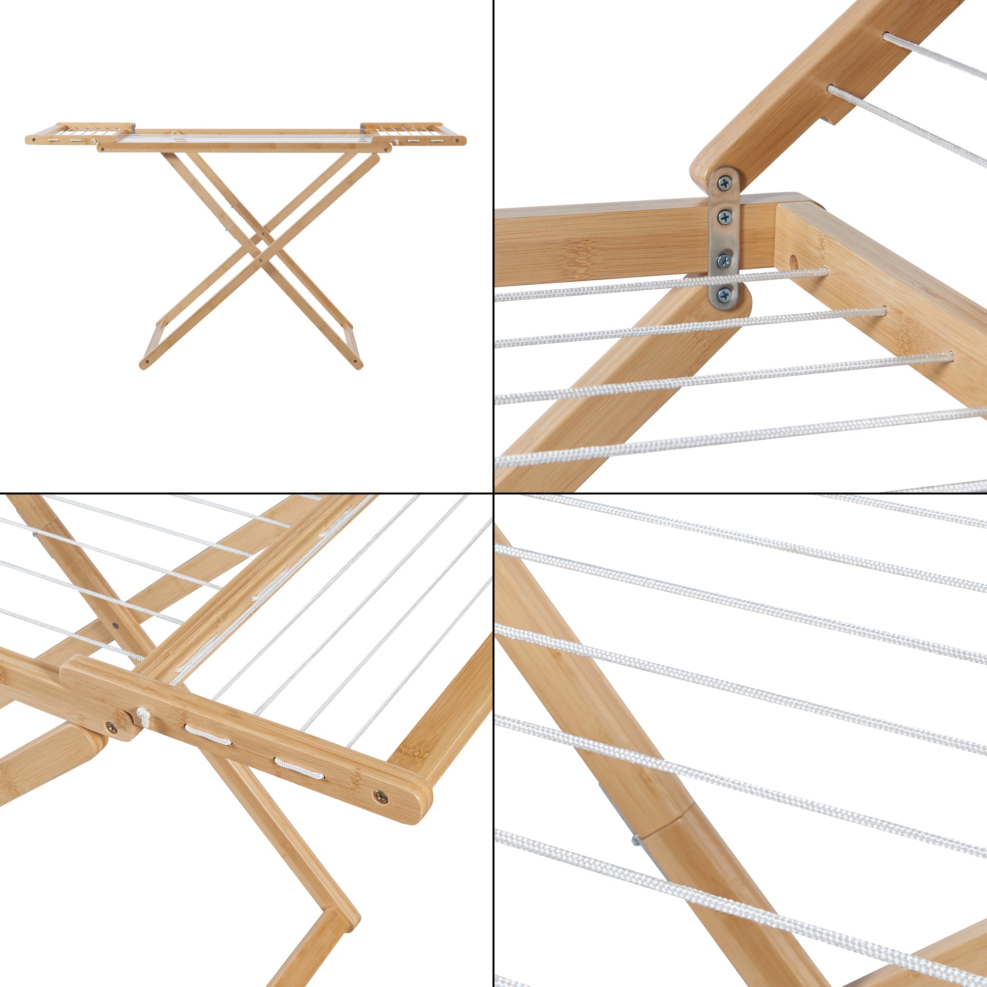 Klappbarer Wäscheständer Fakala 154x59x82 cm Bambus [en.casa]