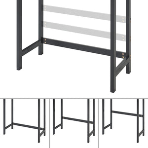 Toilettenschrank Tervola 172x63x27 cm Schwarz/Bambus [en.casa]