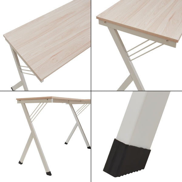 Schreibtisch Tarielarg mit PC-Ständer L-förmig 158x120x75 cm Eicheoptik [en.casa]