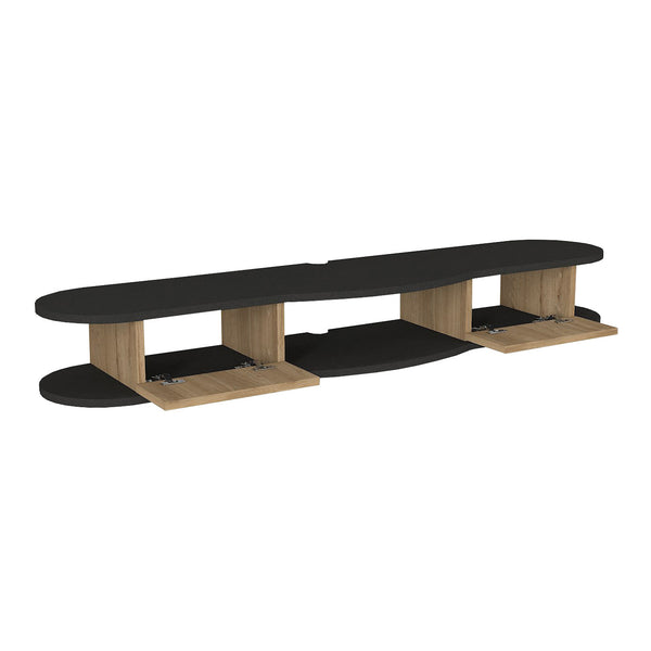 TV-Lowboard hängend Nyskiri 150x35x19 cm Anthrazit/Eicheoptik [en.casa]