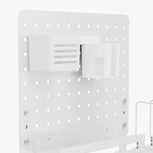 Schreibtisch-Organizer Sauda zum Anklemmen 50x50 cm Stahl Weiß [en.casa]