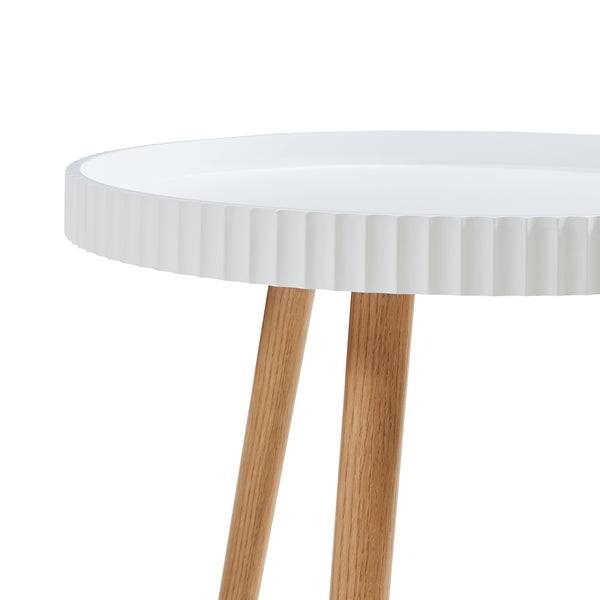 Beistelltisch Bongard Ø50x45 cm Weiß [en.casa]