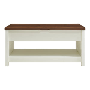 Couchtisch Kasama mit Hebeplatte und Stauraum 110x55x54 cm Walnussoptik/Weiß [en.casa]