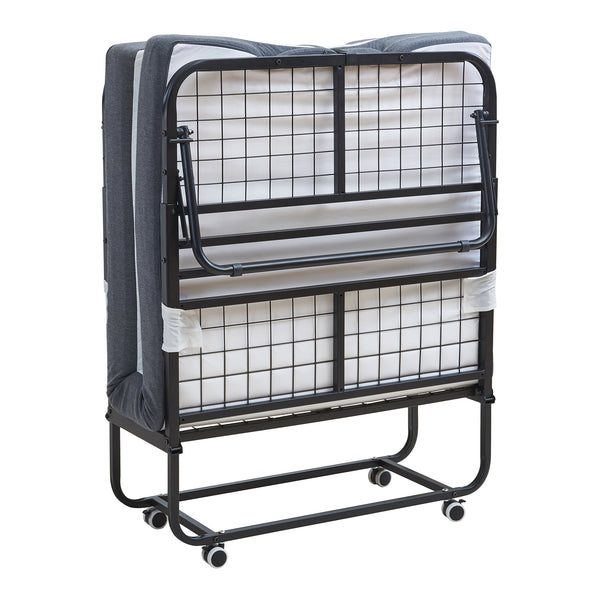Metall-Klappbett Borjavle mit Matratze 200x90cm Schwarz [en.casa]