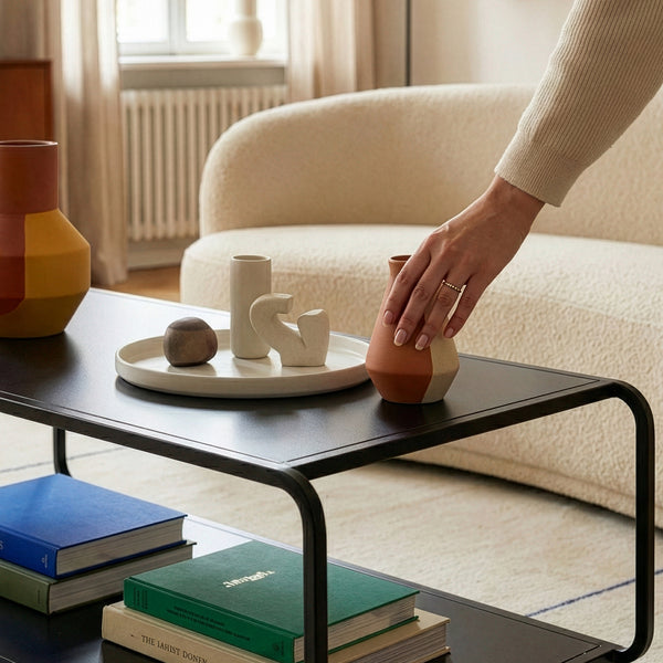 Couchtisch Færder 115x50x45 cm Stahl Schwarz [en.casa]