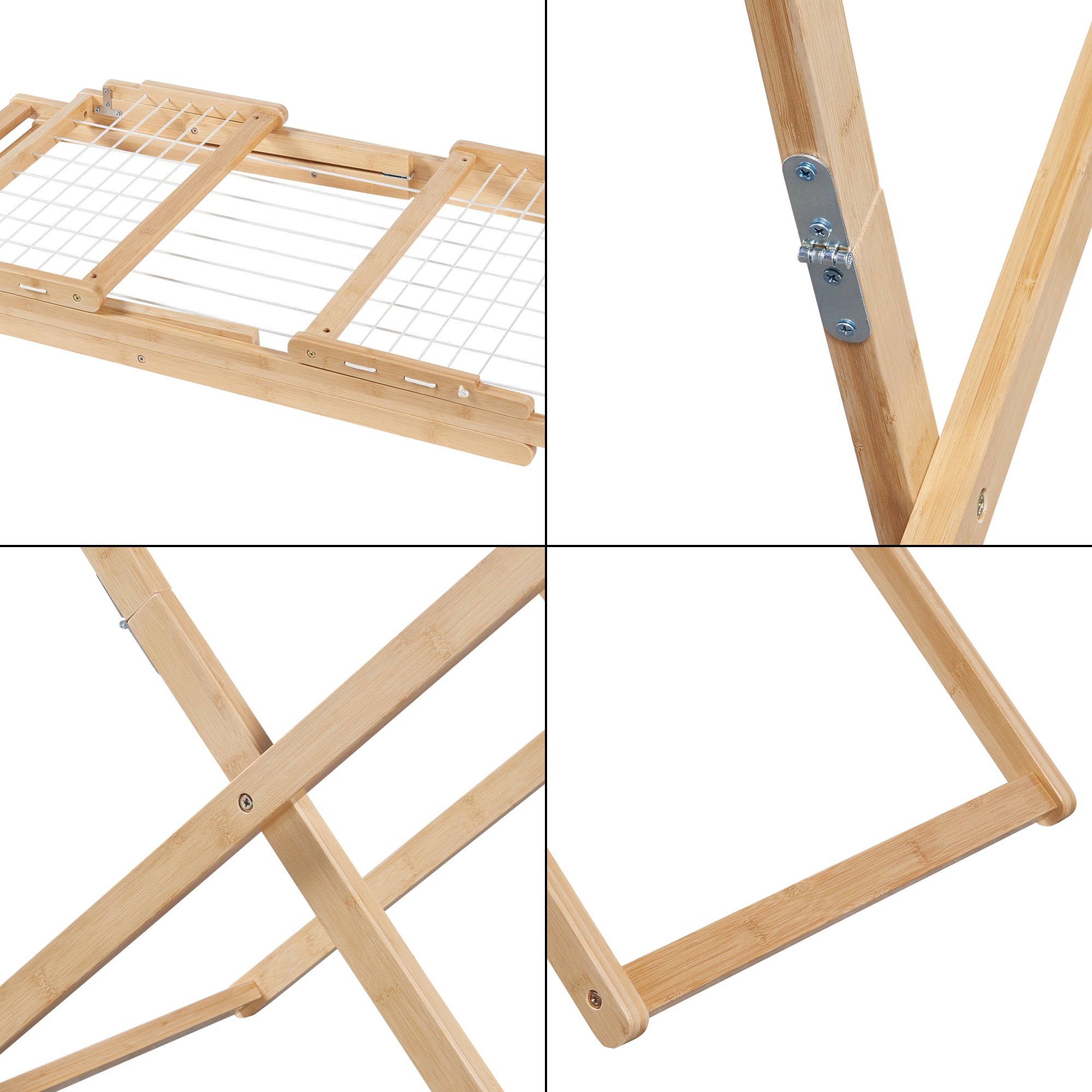 Klappbarer Wäscheständer Fakala 154x59x82 cm Bambus [en.casa]