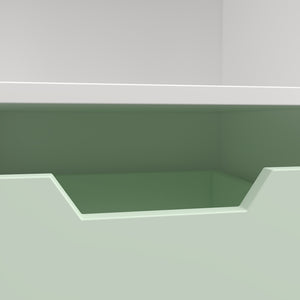 Kindersitzbank mit Regal Vipsali 100x99x30 cm Mintgrün/Weiß [en.casa]