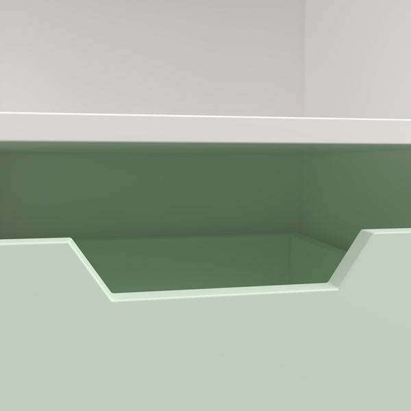 Kindersitzbank mit Regal Vipsali 100x99x30 cm Mintgrün/Weiß [en.casa]