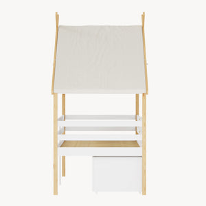 Hausbett Surnadal 90x200 cm Kiefernholz Weiß/Natur [en.casa]
