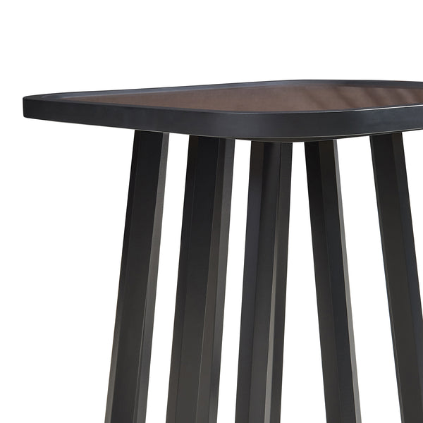 Beistelltisch Burgess 51x51x51 cm Schwarz/Walnussoptik [en.casa]