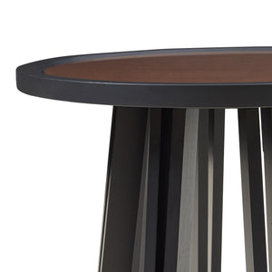 Beistelltisch Burgess 51xØ51 cm Schwarz/Walnussoptik [en.casa]
