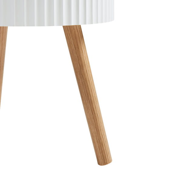 Beistelltisch Bongard mit Stauraum Ø38x48 cm Weiß [en.casa]