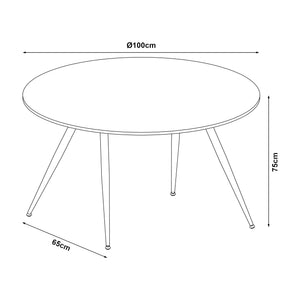 Essgruppe Fitjar 5-teilig Betonoptik/Dunkelgrau [en.casa]