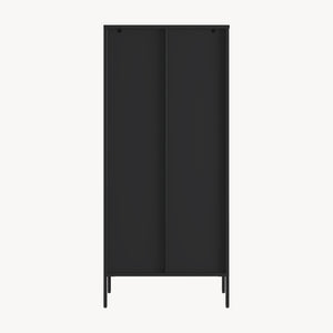Vitrinenschrank Vinterhavn 180x80x35 cm Stahl Schwarz [en.casa]
