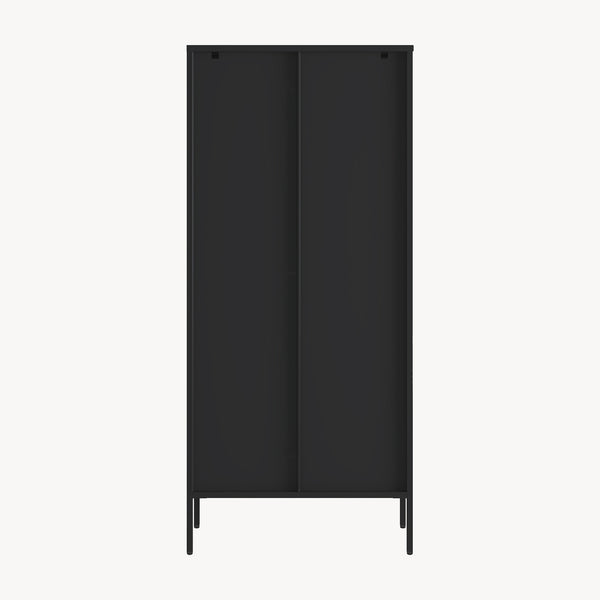 Vitrinenschrank Vinterhavn 180x80x35 cm Stahl Schwarz [en.casa]