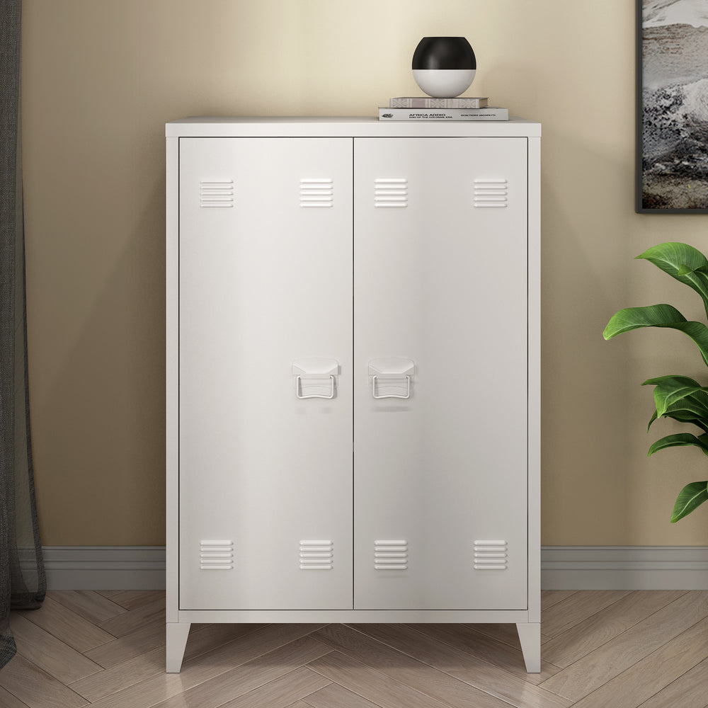 Metallschrank Oripää - 110x75x33cm - Weiß