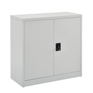 Aktenschrank Terni 90x40x90 cm mit 3 Ablagefächern und Zylinderschloss Metall en.casa