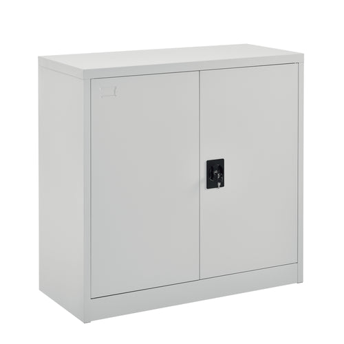 Aktenschrank Terni 90x40x90 cm mit 3 Ablagefächern und Zylinderschloss Metall en.casa