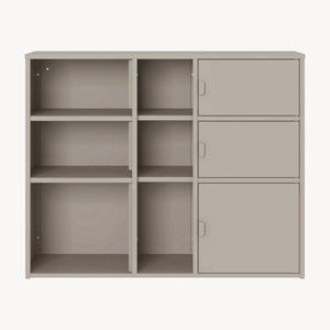 Aktenschrank Kliri Stahl 100x32x81 cm Warmgrau [en.casa]