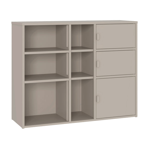 Aktenschrank Kliri Stahl 100x32x81 cm Warmgrau [en.casa]