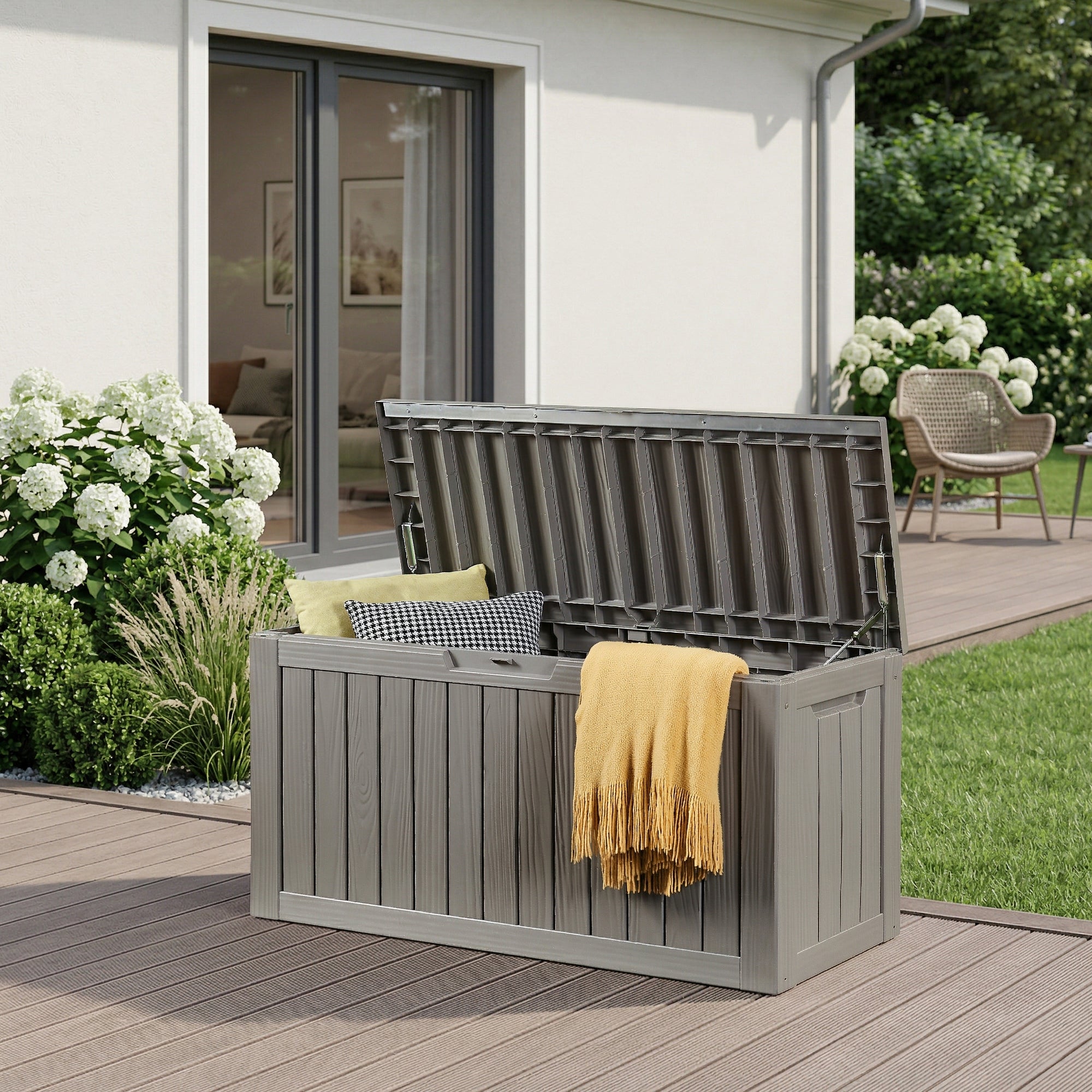Outdoor-Aufbewahrungsbox Vades 117x47x59 cm [casa.pro]