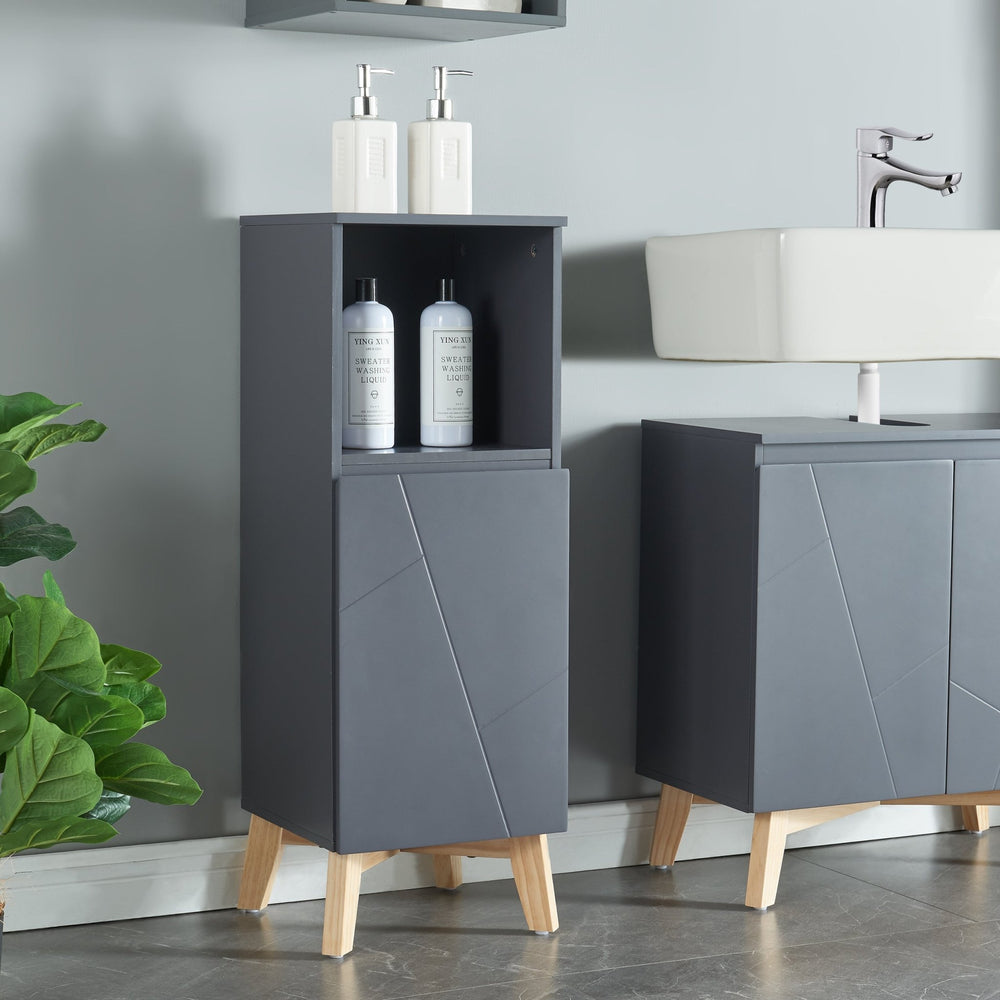 Badezimmerschrank Overath Grau [en.casa] - premiumXL