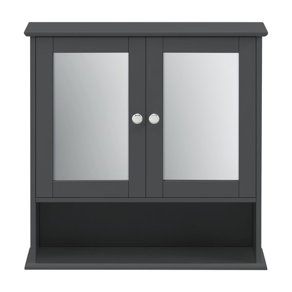 Badezimmerschrank Linz 58x56x13 cm mit Spiegel versch. Farben MDF en.casa