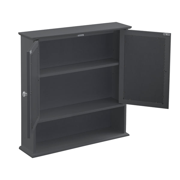 Badezimmerschrank Linz 58x56x13 cm mit Spiegel versch. Farben MDF en.casa