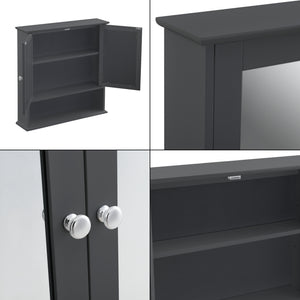 Badezimmerschrank Linz 58x56x13 cm mit Spiegel versch. Farben MDF en.casa