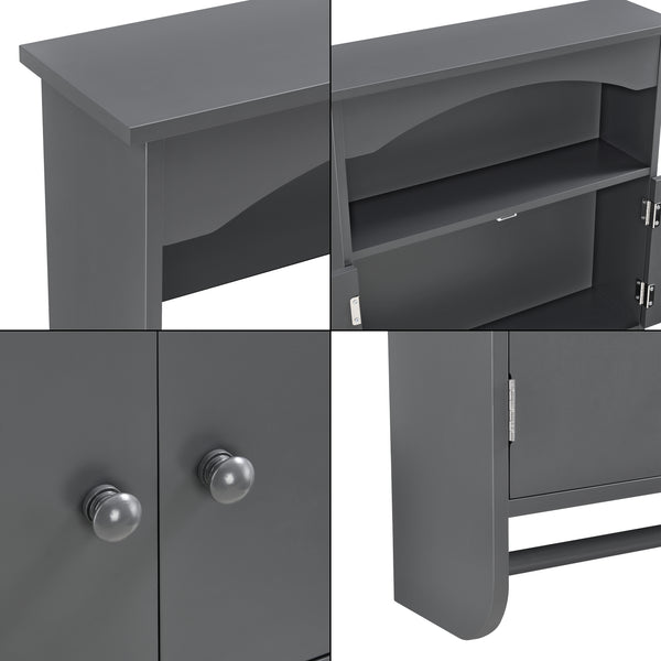 Badezimmerschrank Graz 61x53x15 cm mit Handtuchhalter versch. Farben MDF en.casa