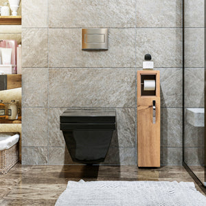 Badschrank Årjäng mit Toilettenpapierhalter 65x15x12cm in versch. Farben [en.casa]