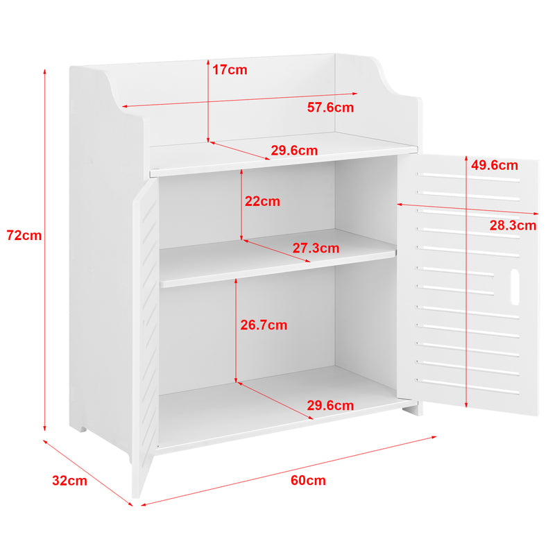 Maßskizze Badezimmerschrank Trosa 72x60x32 cm WPC en.casa