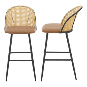 Barhocker Gausdal 2er Set Braun / Schwarz [en.casa] - premiumXL