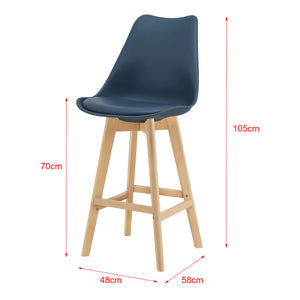 6er-Set Barstuhl mit Rückenlehne Lublin in versch. Farben en.casa