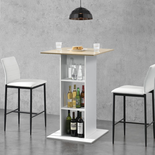 Bartisch Visby 110x70x70 cm mit 3 Regalfächern en.casa - premiumXL