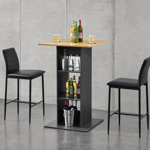 Bartisch Visby 110x70x70 cm mit 3 Regalfächern en.casa - premiumXL