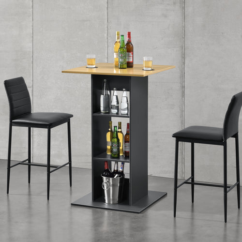 Bartisch Visby 110x70x70 cm mit 3 Regalfächern en.casa - premiumXL