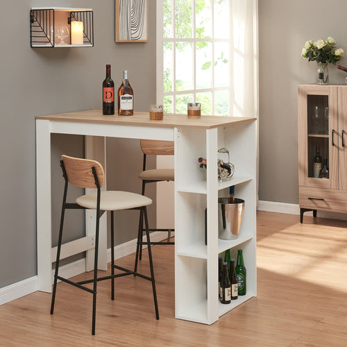 Bartisch Danderyd 120x60x106 cm mit 3 Ablagefächern [en.casa] - premiumXL